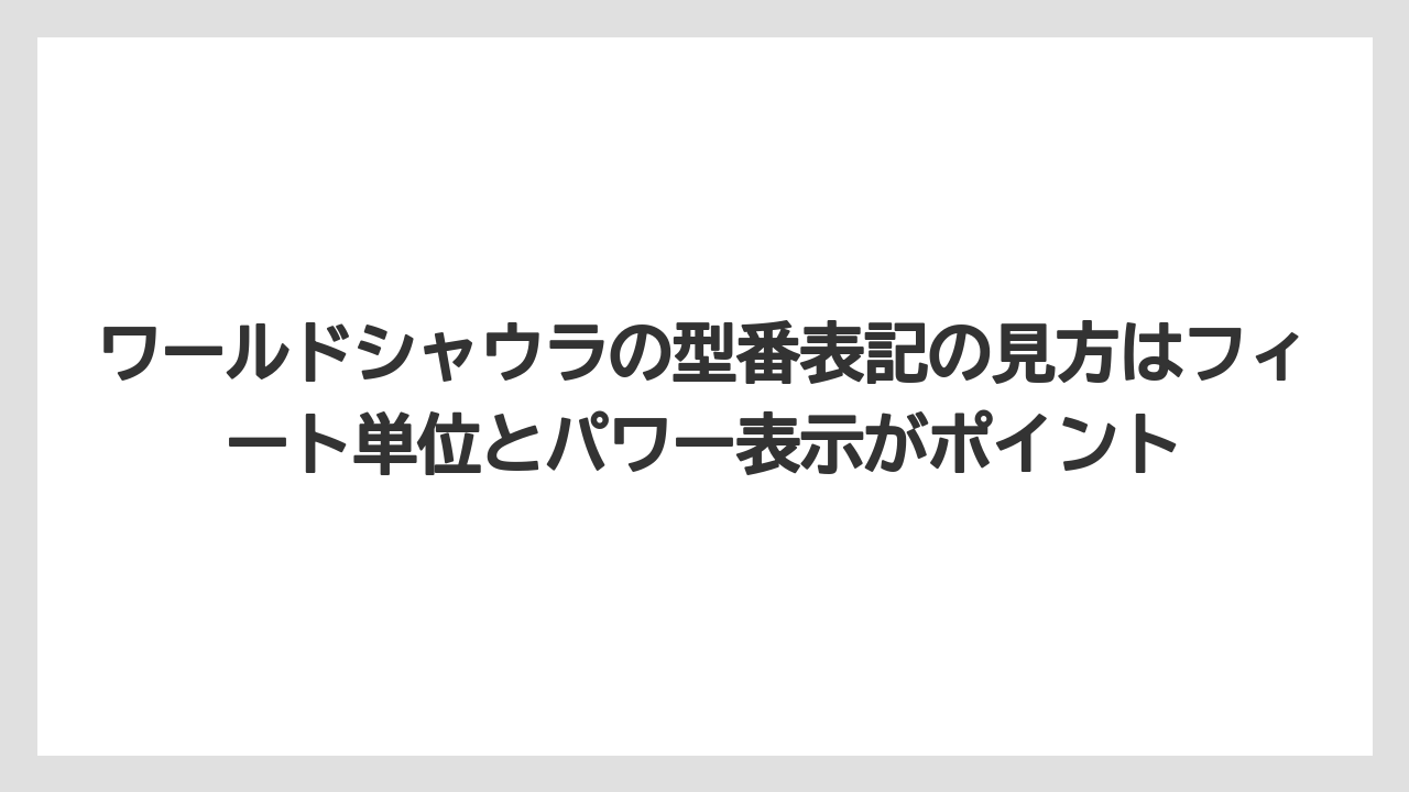 【シーバス】【バス釣り】ワールドシャウラの型番表記の見方はフィート単位とパワー表示がポイント